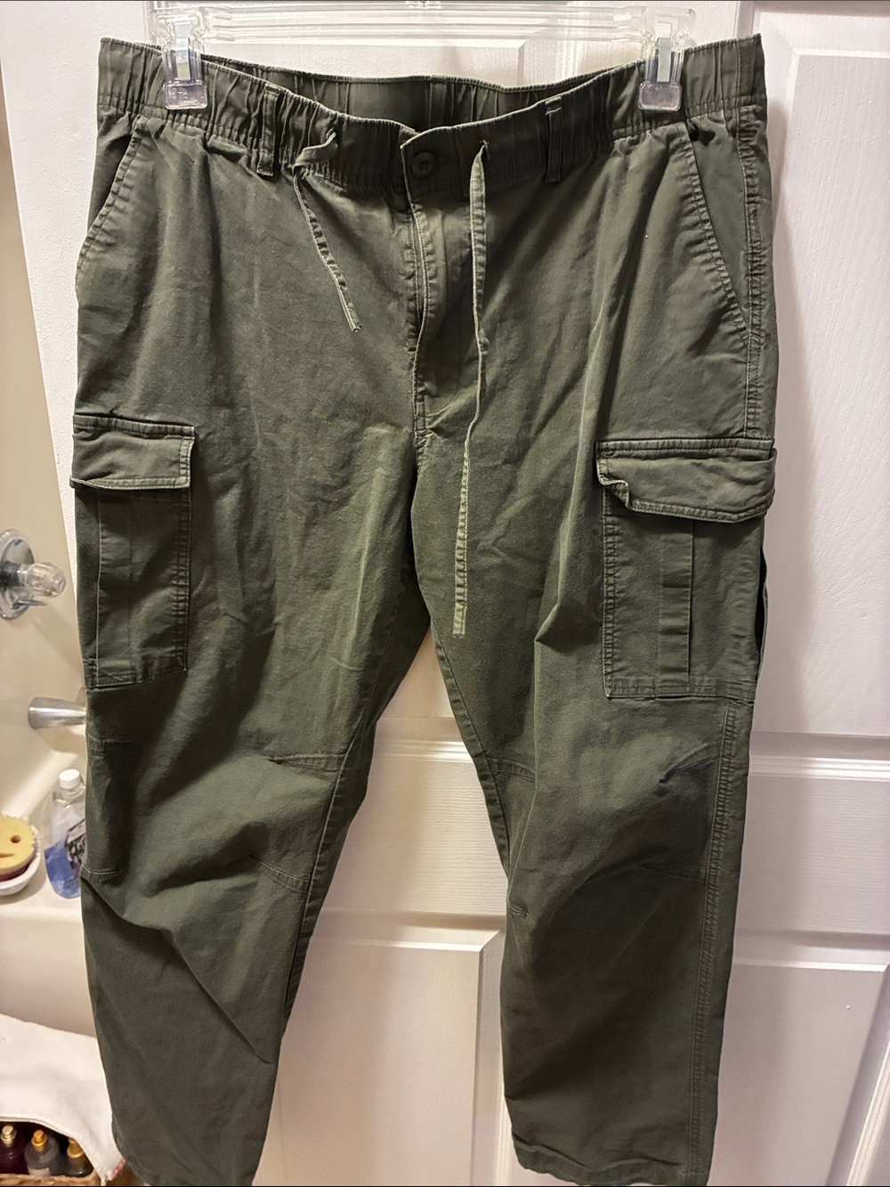 Original Use Military Green Cargo Pants with Drawstring Waist-excellent preowned